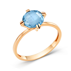 Кольцо из красного золота с swiss топазом