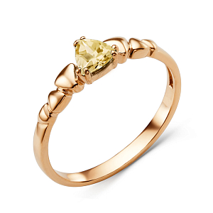 Кольцо из красного золота с цитрином