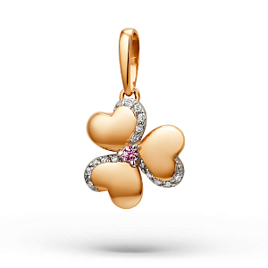 Подвеска из красного золота с корундом