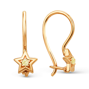 Серьги детские из красного золота