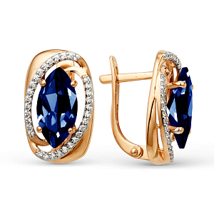 Серьги из красного золота с корундами