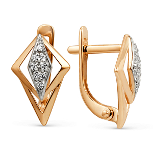 Серьги из красного золота с фианитами