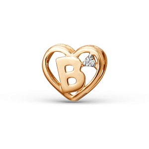 Подвеска из красного золота с фианитом