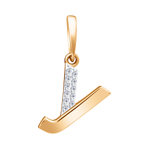 Подвеска из красного золота с фианитами