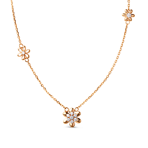 Колье из красного золота с фианитами