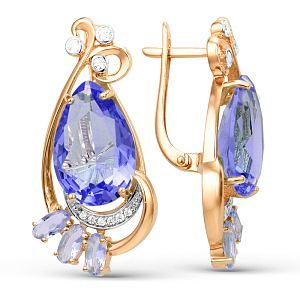 Серьги из красного золота с аметистами