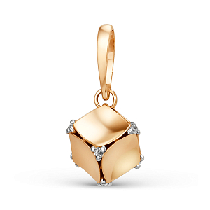 Подвеска из красного золота с фианитами