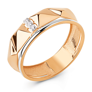 Кольцо из красного золота с фианитами