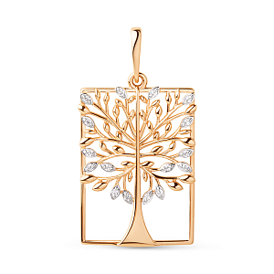 Подвеска из красного золота с фианитами