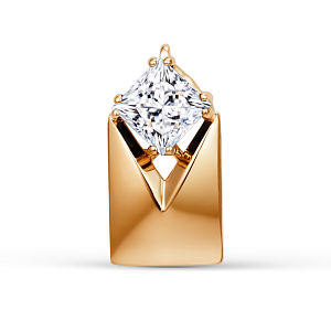 Подвеска из красного золота с фианитом