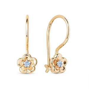 Серьги детские из красного золота