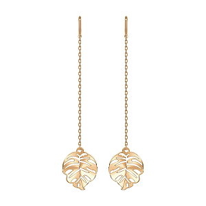 Серьги продевки из красного золота