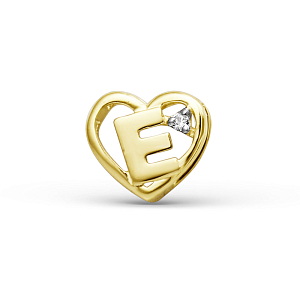 Подвеска из желтого золота с фианитом