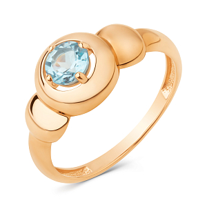 Кольцо из красного золота с swiss топазом