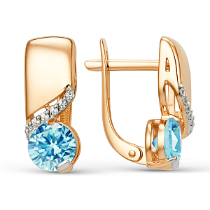 Серьги из красного золота с swiss топазами