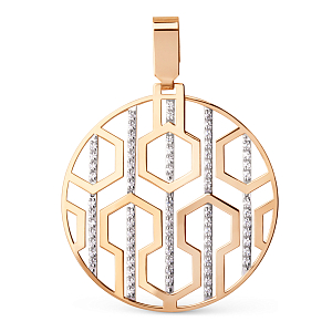 Подвеска из красного золота с фианитами