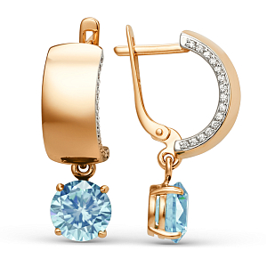 Серьги из красного золота с топазами