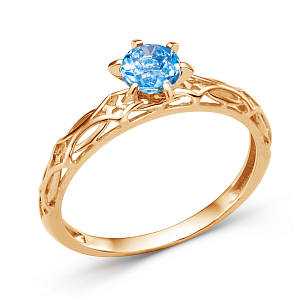 Кольцо из красного золота с swiss топазом