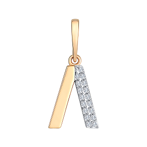 Подвеска из красного золота с фианитами