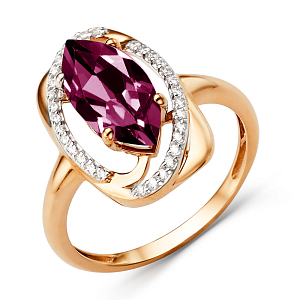 Кольцо из красного золота с корундом