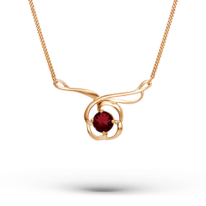 Колье из красного золота с гранатом
