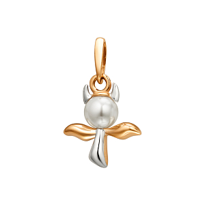 Подвеска из красного золота с жемчугом