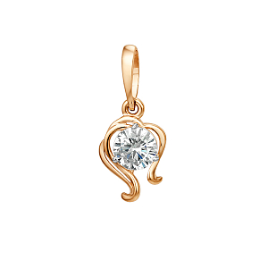 Подвеска из красного золота с фианитом
