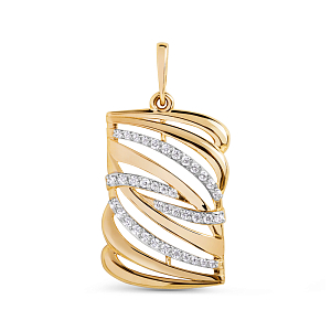 Подвеска из красного золота с фианитами