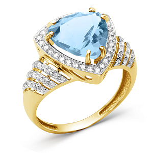 Кольцо из желтого золота с swiss топазом