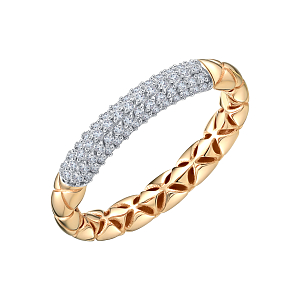 Кольцо из красного золота с фианитами