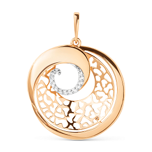 Подвеска из красного золота с фианитами