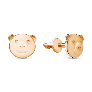 Серьги пусеты из красного золота