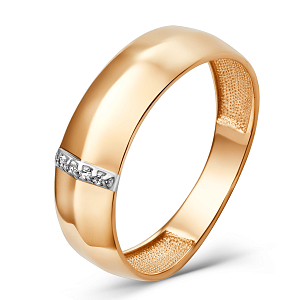 Кольцо из красного золота с фианитами