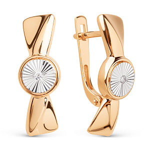 Серьги из красного золота с фианитами