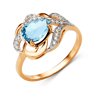 Кольцо из красного золота с топазом