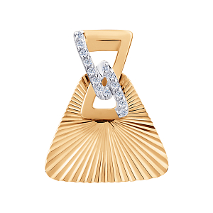 Подвеска из красного золота с фианитами