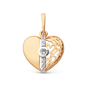 Подвеска из красного золота с фианитами