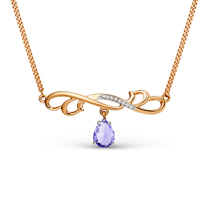 Колье из красного золота с аметистом