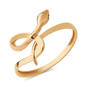 Кольцо из красного золота с фианитами