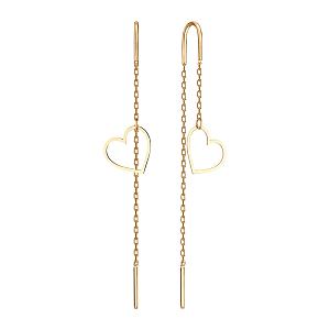 Серьги продевки из красного золота