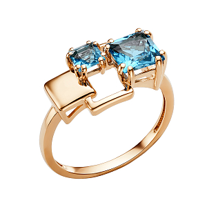 Кольцо из красного золота с swiss топазами