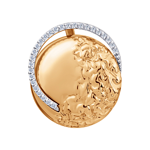 Подвеска из красного золота с фианитами