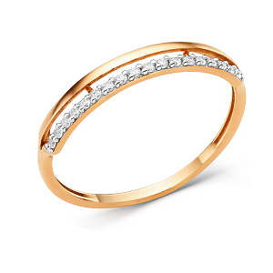 Кольцо из красного золота с фианитами