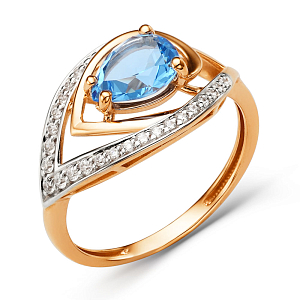 Кольцо из красного золота с топазом