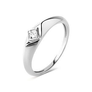 Кольцо из белого золота с фианитом