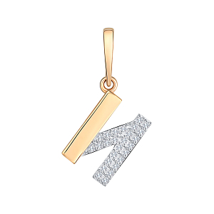 Подвеска из красного золота с фианитами