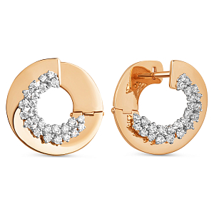 Серьги из красного золота с фианитами