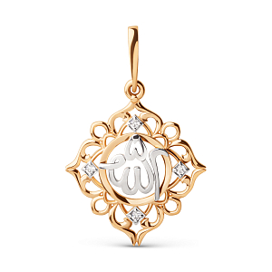 Подвеска из красного золота с фианитами