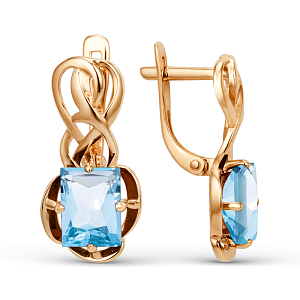 Серьги из красного золота с swiss топазами