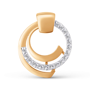 Подвеска из красного золота с фианитами